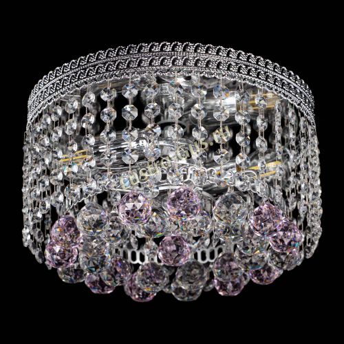 Люстра Флоренция шар №2 розовая в Новокузнецке Гусь Хрустальный