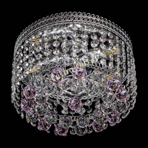 Люстра Флоренция шар №2 розовая в Новокузнецке Гусь Хрустальный