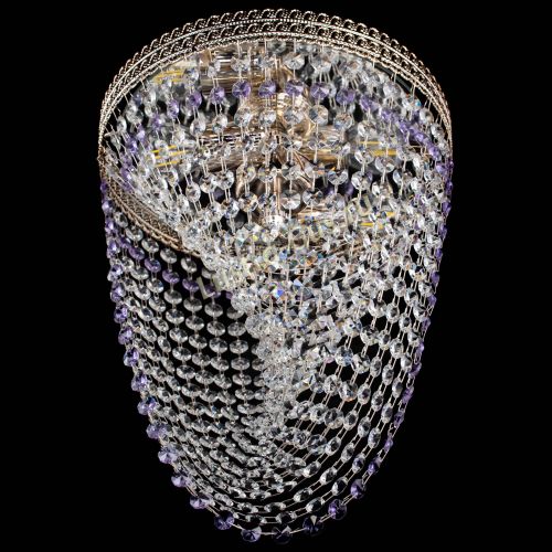 Люстра Флоренция Водоворот фиолетовая в Новокузнецке Гусь Хрустальный