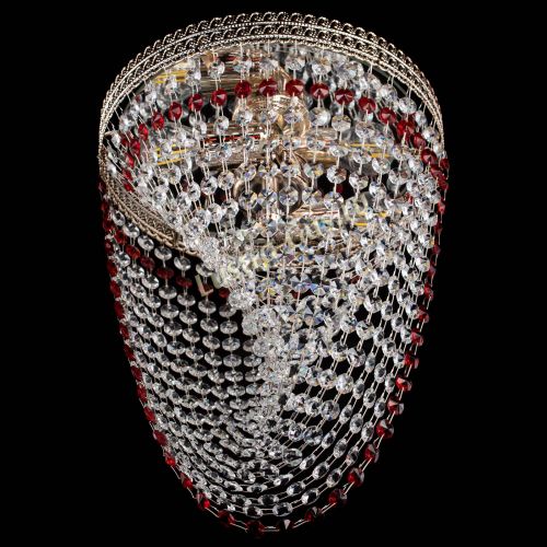 Люстра Флоренция Водоворот красная в Новокузнецке Гусь Хрустальный