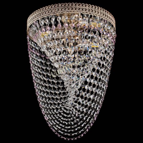 Люстра Флоренция Водоворот розовая в Новокузнецке Гусь Хрустальный