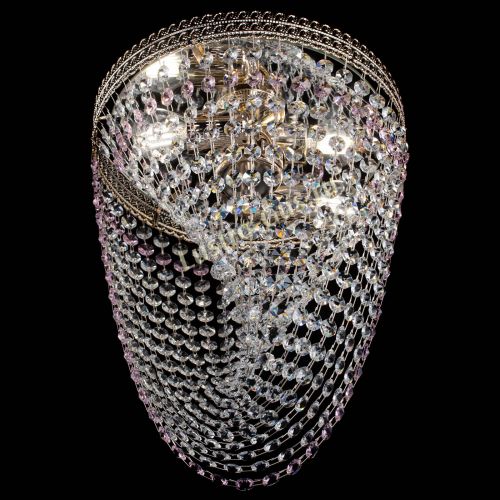 Люстра Флоренция Водоворот розовая в Новокузнецке Гусь Хрустальный