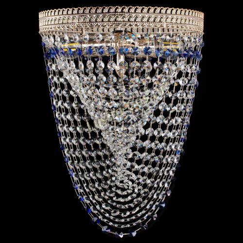 Люстра Флоренция Водоворот синяя в Новокузнецке Гусь Хрустальный