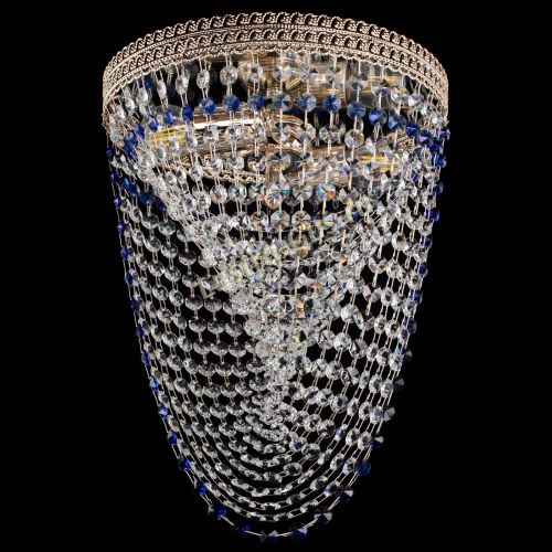 Люстра Флоренция Водоворот синяя в Новокузнецке Гусь Хрустальный