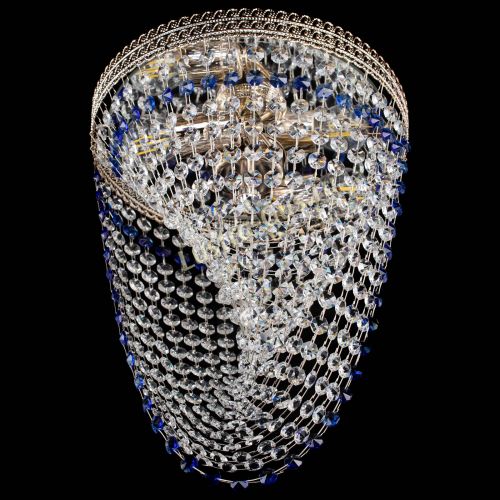 Люстра Флоренция Водоворот синяя в Новокузнецке Гусь Хрустальный