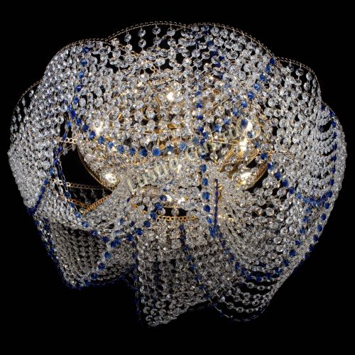 Люстра Галактика №4 синяя в Новокузнецке Гусь Хрустальный