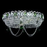 Люстра Глория №1 зеленая, диаметр - 500 мм, цвет фурнитуры - серебро, Люстры Гусь Хрустальный Люстра Глория №1 зеленая, диаметр - 500 мм, цвет фурнитуры - серебро, Люстры Гусь Хрустальный