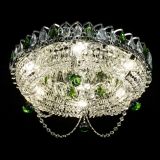 Люстра Глория №1 зеленая, диаметр - 500 мм, цвет фурнитуры - серебро, Люстры Гусь Хрустальный Люстра Глория №1 зеленая, диаметр - 500 мм, цвет фурнитуры - серебро, Люстры Гусь Хрустальный