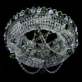 Люстра Глория №1 зеленая, диаметр - 500 мм, цвет фурнитуры - серебро, Люстры Гусь Хрустальный Люстра Глория №1 зеленая, диаметр - 500 мм, цвет фурнитуры - серебро, Люстры Гусь Хрустальный