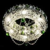 Люстра Глория №1 зеленая, диаметр - 500 мм, цвет фурнитуры - серебро, Люстры Гусь Хрустальный Люстра Глория №1 зеленая, диаметр - 500 мм, цвет фурнитуры - серебро, Люстры Гусь Хрустальный