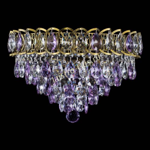 Люстра Грация №1 под бронзу фиолетовая в Новокузнецке Гусь Хрустальный