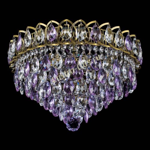 Люстра Грация №1 под бронзу фиолетовая в Новокузнецке Гусь Хрустальный