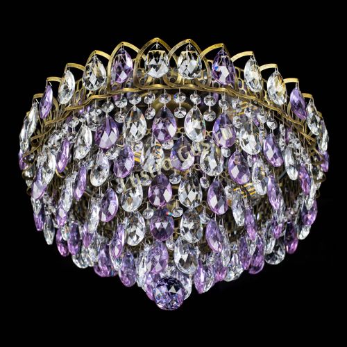 Люстра Грация №1 под бронзу фиолетовая в Новокузнецке Гусь Хрустальный