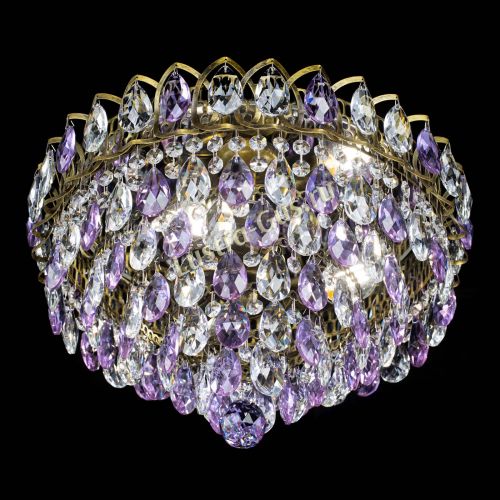 Люстра Грация №1 под бронзу фиолетовая в Новокузнецке Гусь Хрустальный