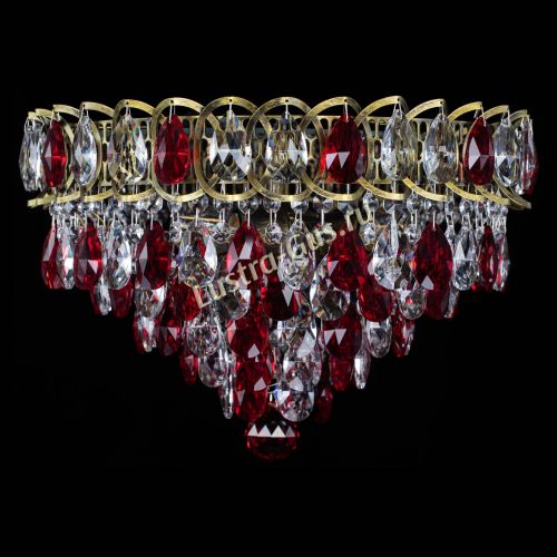 Люстра Грация №1 под бронзу красная в Новокузнецке Гусь Хрустальный