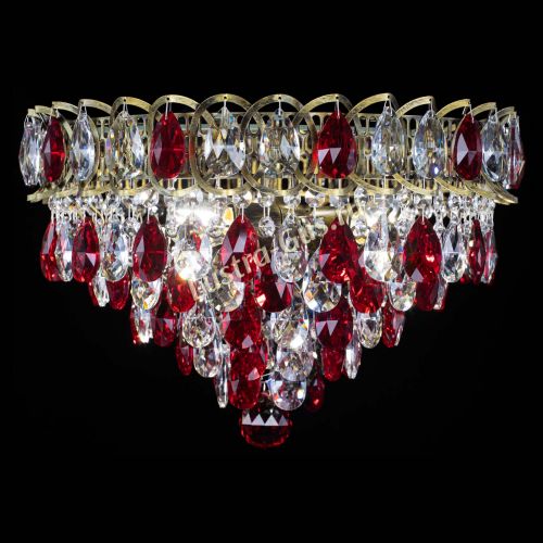 Люстра Грация №1 под бронзу красная в Новокузнецке Гусь Хрустальный