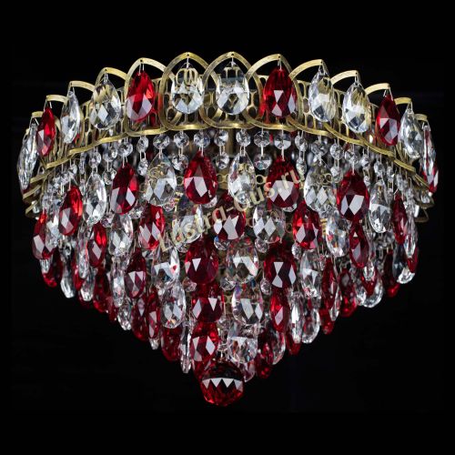 Люстра Грация №1 под бронзу красная в Новокузнецке Гусь Хрустальный