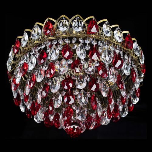 Люстра Грация №1 под бронзу красная в Новокузнецке Гусь Хрустальный