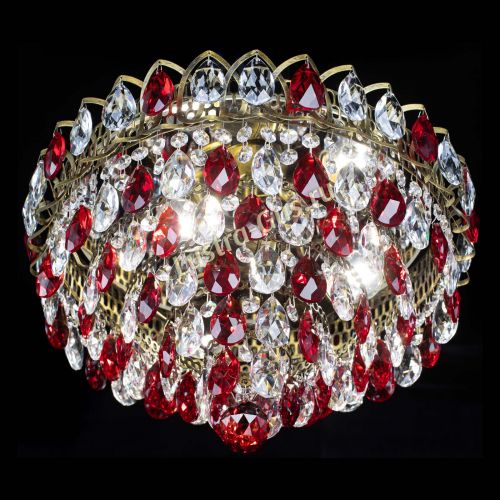 Люстра Грация №1 под бронзу красная в Новокузнецке Гусь Хрустальный