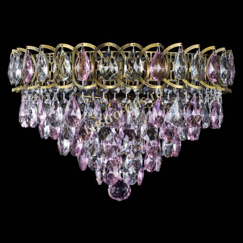 Люстра Грация №1 под бронзу розовая в Новокузнецке Гусь Хрустальный