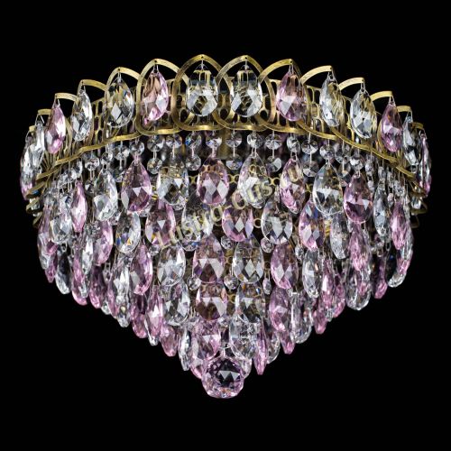 Люстра Грация №1 под бронзу розовая в Новокузнецке Гусь Хрустальный