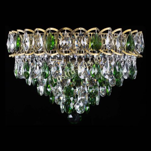 Люстра Грация №1 под бронзу зеленая в Новокузнецке Гусь Хрустальный