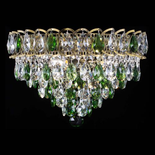 Люстра Грация №1 под бронзу зеленая в Новокузнецке Гусь Хрустальный