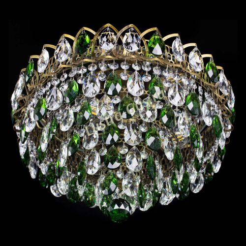 Люстра Грация №1 под бронзу зеленая в Новокузнецке Гусь Хрустальный