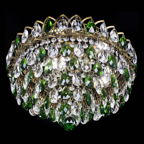 Люстра Грация №1 под бронзу зеленая в Новокузнецке Гусь Хрустальный