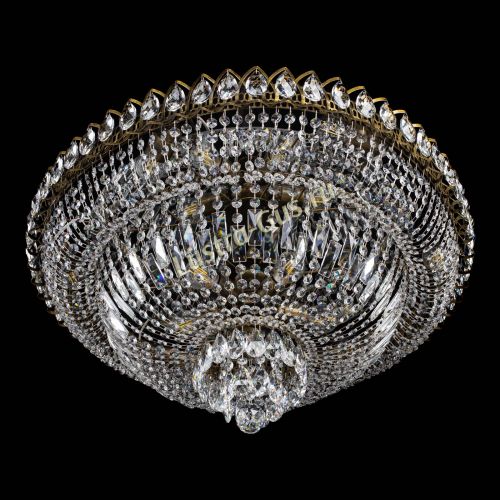 Люстра Хрустальный Каскад №1 700 мм под бронзу в Новокузнецке Гусь Хрустальный