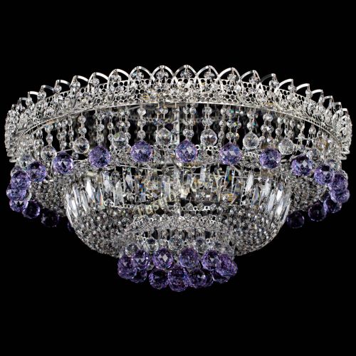 Люстра Хрустальный каскад №3 Шар фиолетовая в Новокузнецке Гусь Хрустальный