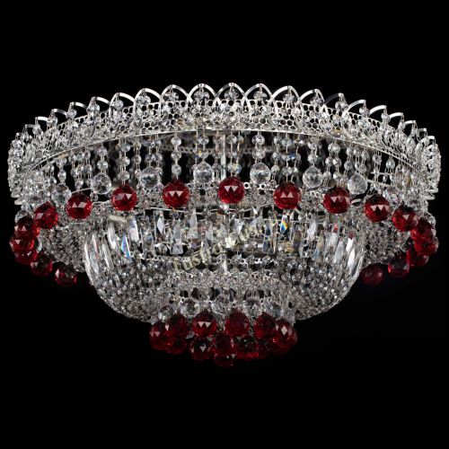 Люстра Хрустальный каскад №3 Шар красная в Новокузнецке Гусь Хрустальный