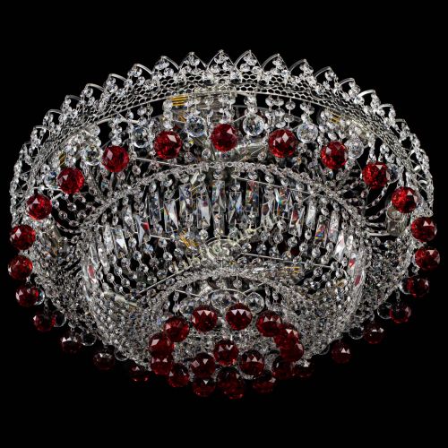 Люстра Хрустальный каскад №3 Шар красная в Новокузнецке Гусь Хрустальный