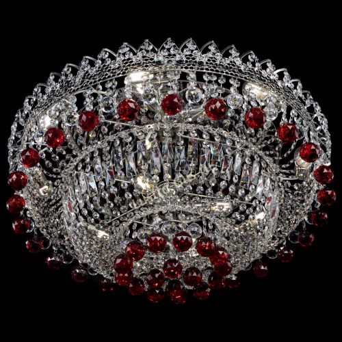 Люстра Хрустальный каскад №3 Шар красная в Новокузнецке Гусь Хрустальный