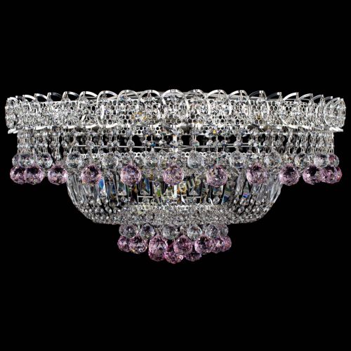 Люстра Хрустальный каскад №3 Шар розовая в Новокузнецке Гусь Хрустальный