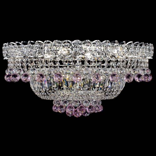 Люстра Хрустальный каскад №3 Шар розовая в Новокузнецке Гусь Хрустальный