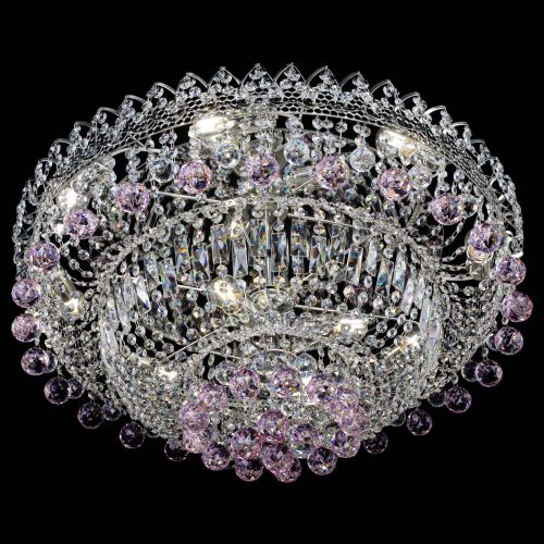 Люстра Хрустальный каскад №3 Шар розовая в Новокузнецке Гусь Хрустальный