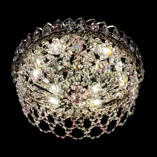 Люстра Хрустальный Каскад Ажур розовый в Новокузнецке Гусь Хрустальный