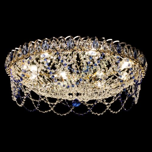 Люстра Каскад Ажур 700 мм синий в Новокузнецке Гусь Хрустальный