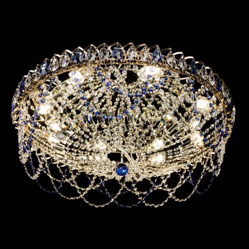 Люстра Каскад Ажур 700 мм синий в Новокузнецке Гусь Хрустальный