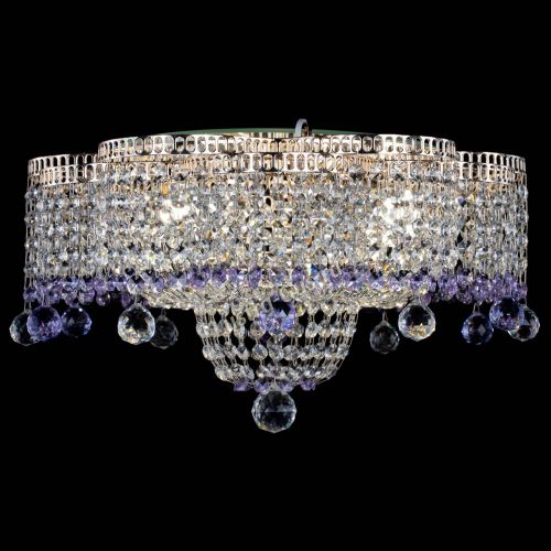 Люстра Камелия №4 фиолетовая в Новокузнецке Гусь Хрустальный