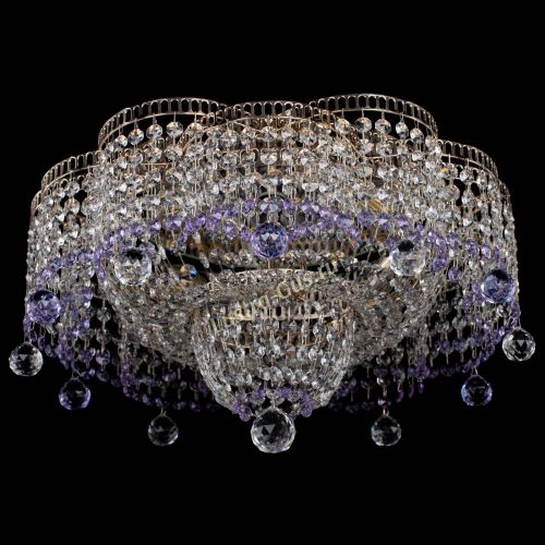 Люстра Камелия №4 фиолетовая в Новокузнецке Гусь Хрустальный