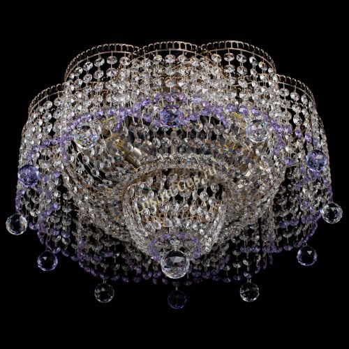 Люстра Камелия №4 фиолетовая в Новокузнецке Гусь Хрустальный