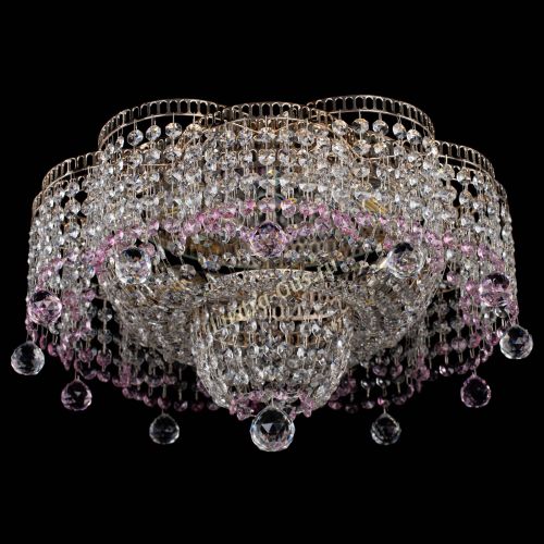 Люстра Камелия №4 розовая в Новокузнецке Гусь Хрустальный