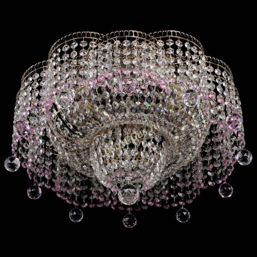 Люстра Камелия №4 розовая в Новокузнецке Гусь Хрустальный