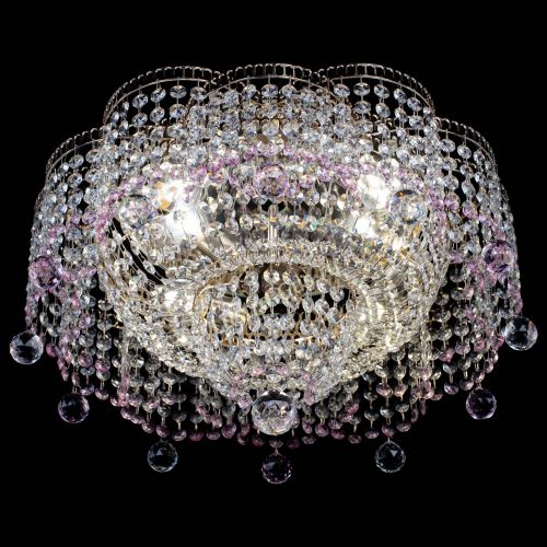 Люстра Камелия №4 розовая в Новокузнецке Гусь Хрустальный