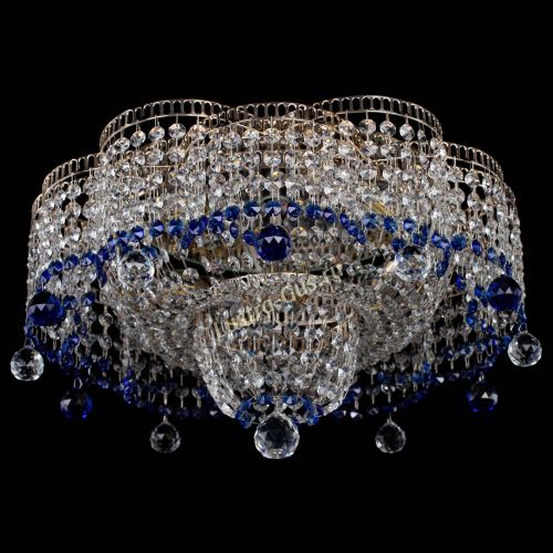 Люстра Камелия №4 синяя в Новокузнецке Гусь Хрустальный