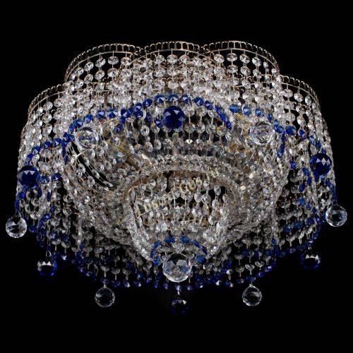 Люстра Камелия №4 синяя в Новокузнецке Гусь Хрустальный