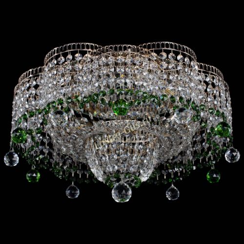 Люстра Камелия №4 зеленая в Новокузнецке Гусь Хрустальный