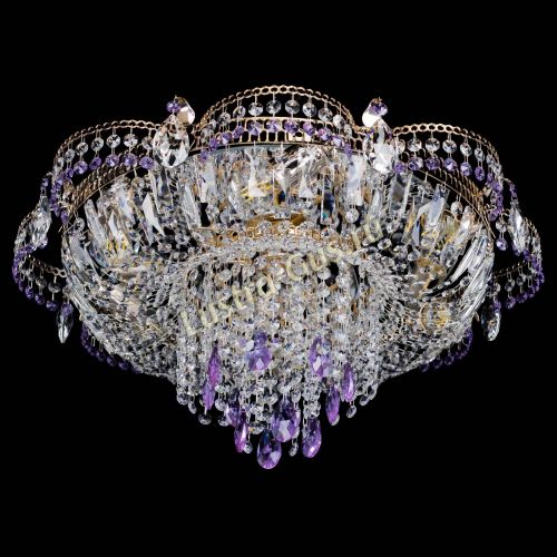 Люстра Камея №1 фиолетовая в Новокузнецке Гусь Хрустальный